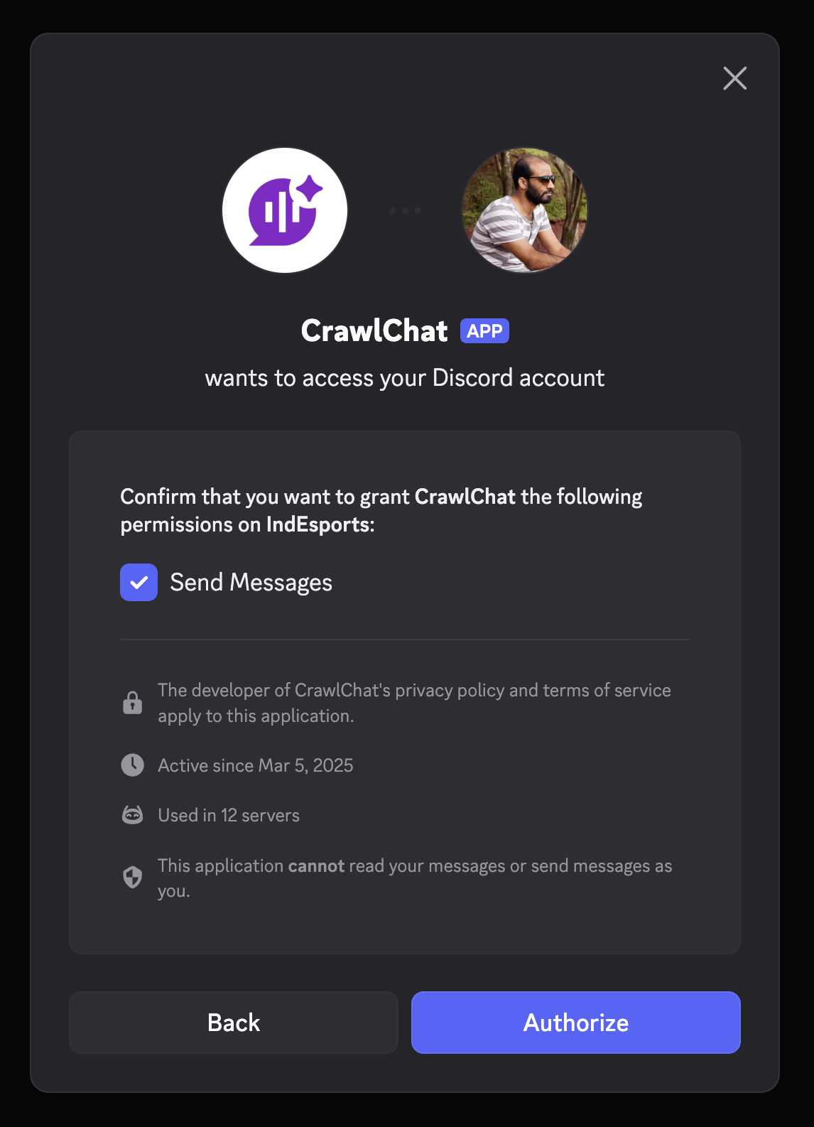 Authorize Discord bot