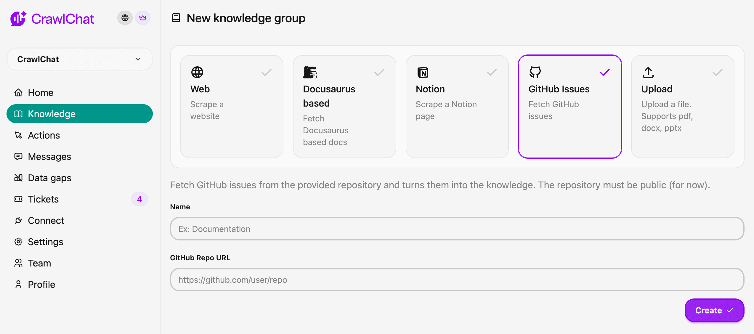 Github issues group
